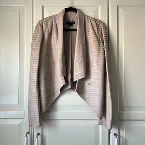 NWOT Marciano Shayna Drape Leather Jacket - Shiitake Brown